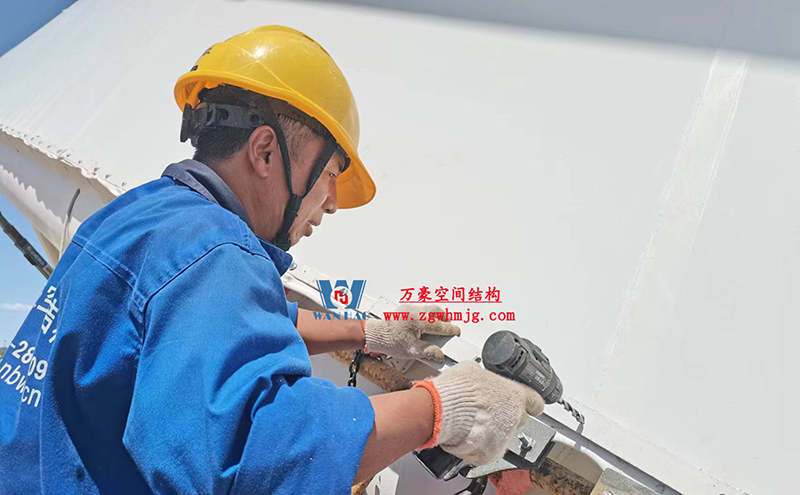 陜西定邊馬蓮灘沙漠公園鋼膜結(jié)構(gòu)工程“奮力快跑”，工程“進度條”刷新了!