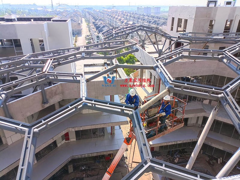 嘉興長安里ETFE氣枕鋼膜結構頂棚工程現場學習觀摩會 嘉興長安里ETFE氣枕鋼膜結構頂棚工程現場學習觀摩會