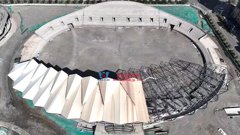 緊抓施工進度|這個體育場PTFE膜結構工程有最新動態~