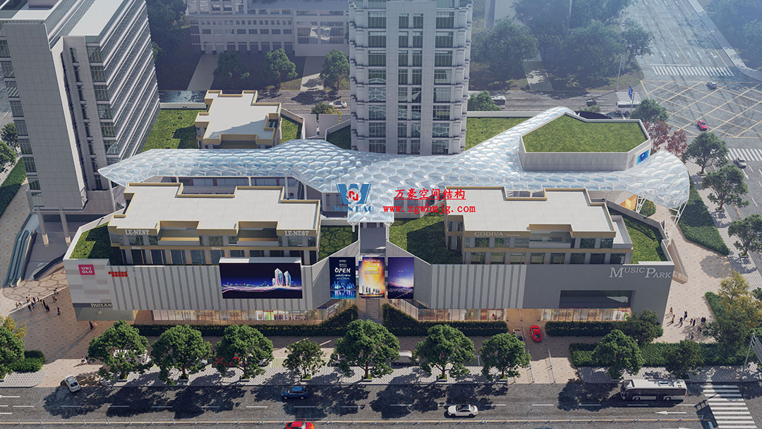 賦含夢幻色彩的商業街膜結構天幕，即將閃亮登場！