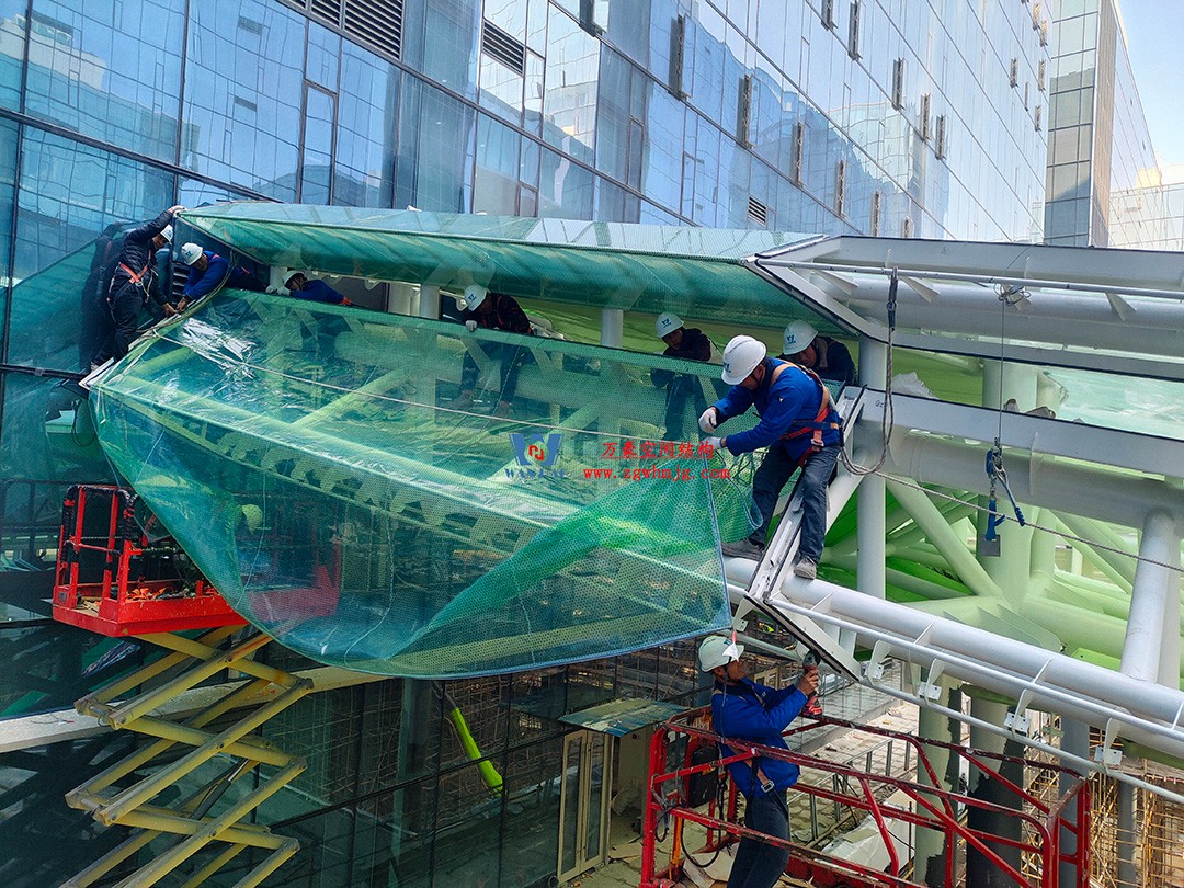 恭喜|杭州博多森谷ETFE氣枕連廊天幕順利完工 恭喜|杭州博多森谷ETFE氣枕連廊天幕順利完工