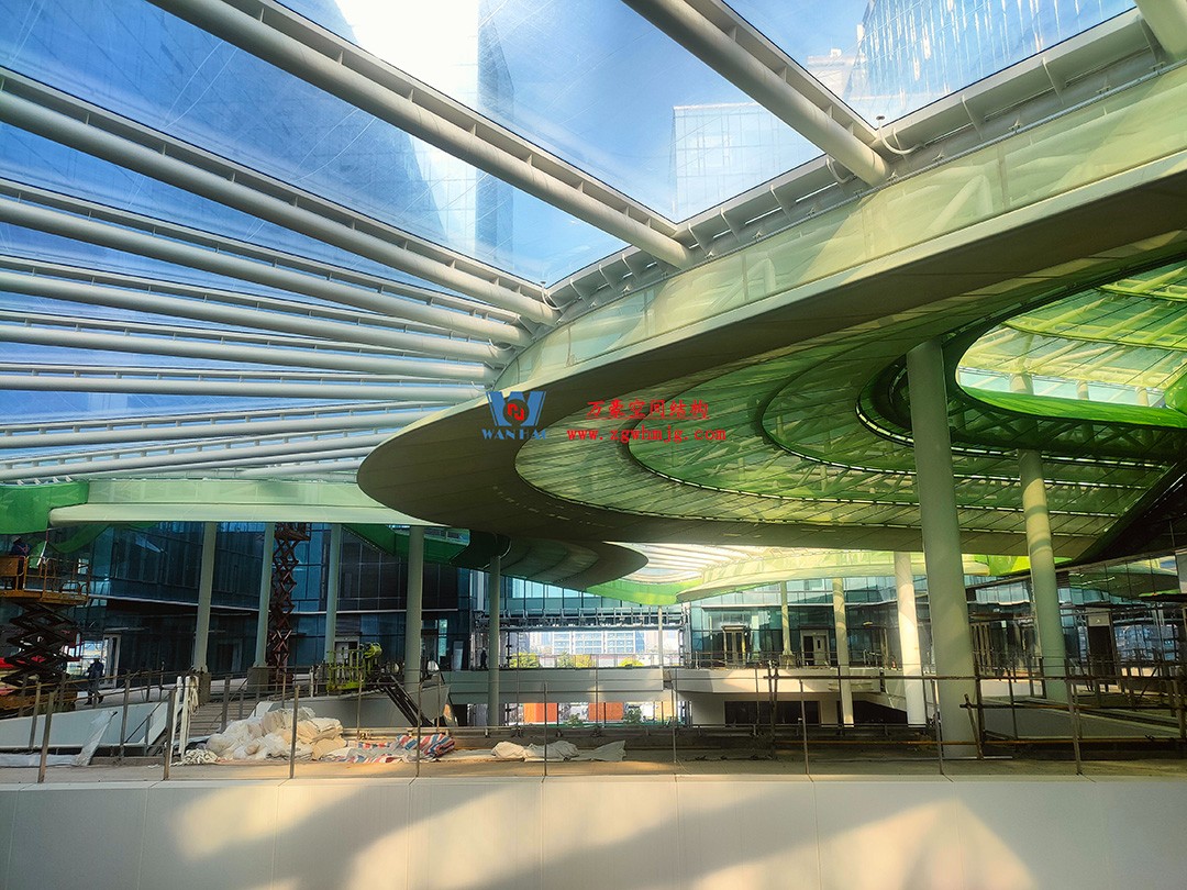 恭喜|杭州博多森谷ETFE氣枕連廊天幕順利完工 恭喜|杭州博多森谷ETFE氣枕連廊天幕順利完工